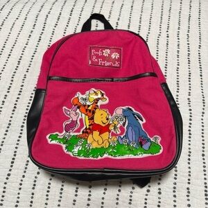 90s Winnie the Pooh & Friends Pink Backpack Canvas Suede